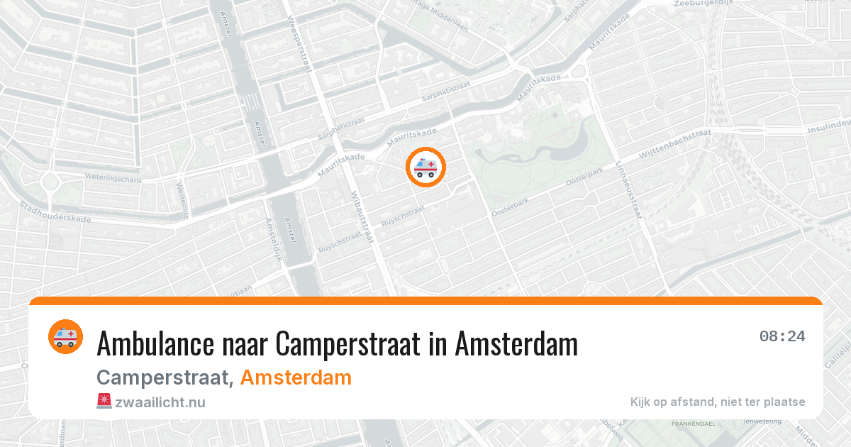 Ambulance naar Camperstraat in Amsterdam — 10 jul 2026