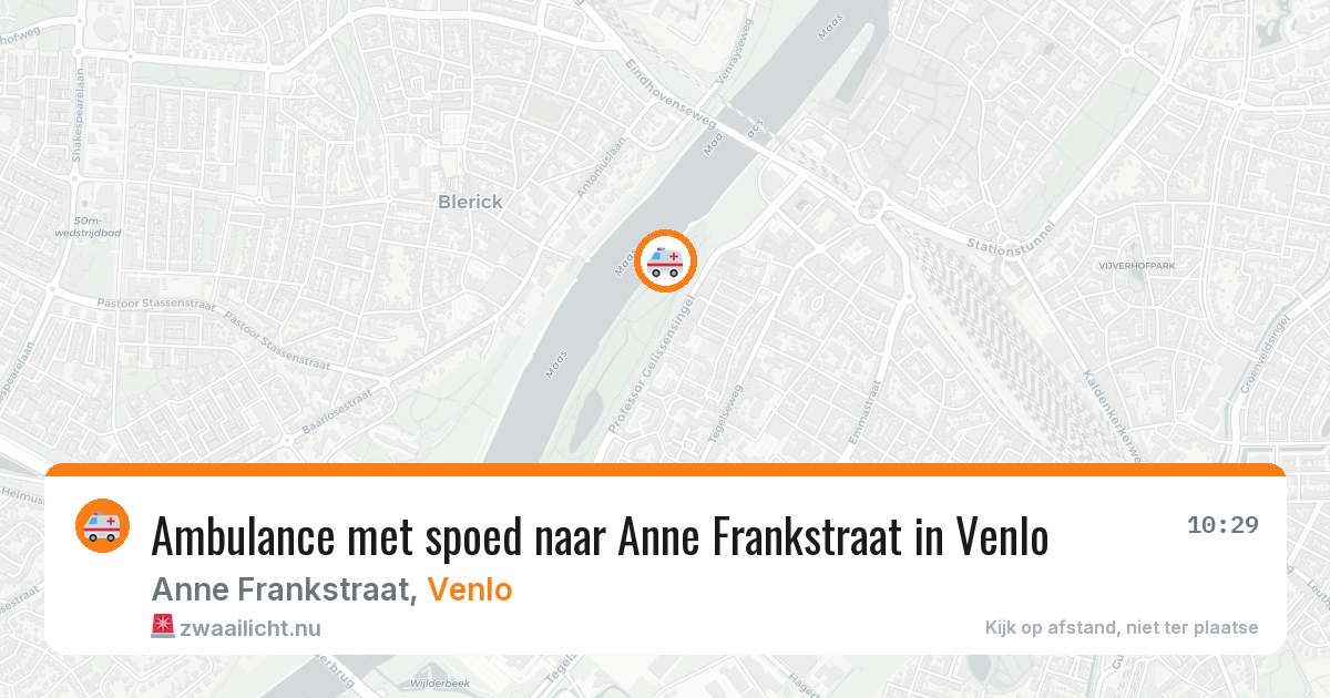Ambulance met spoed naar Anne Frankstraat in Venlo — 25 jul 2026