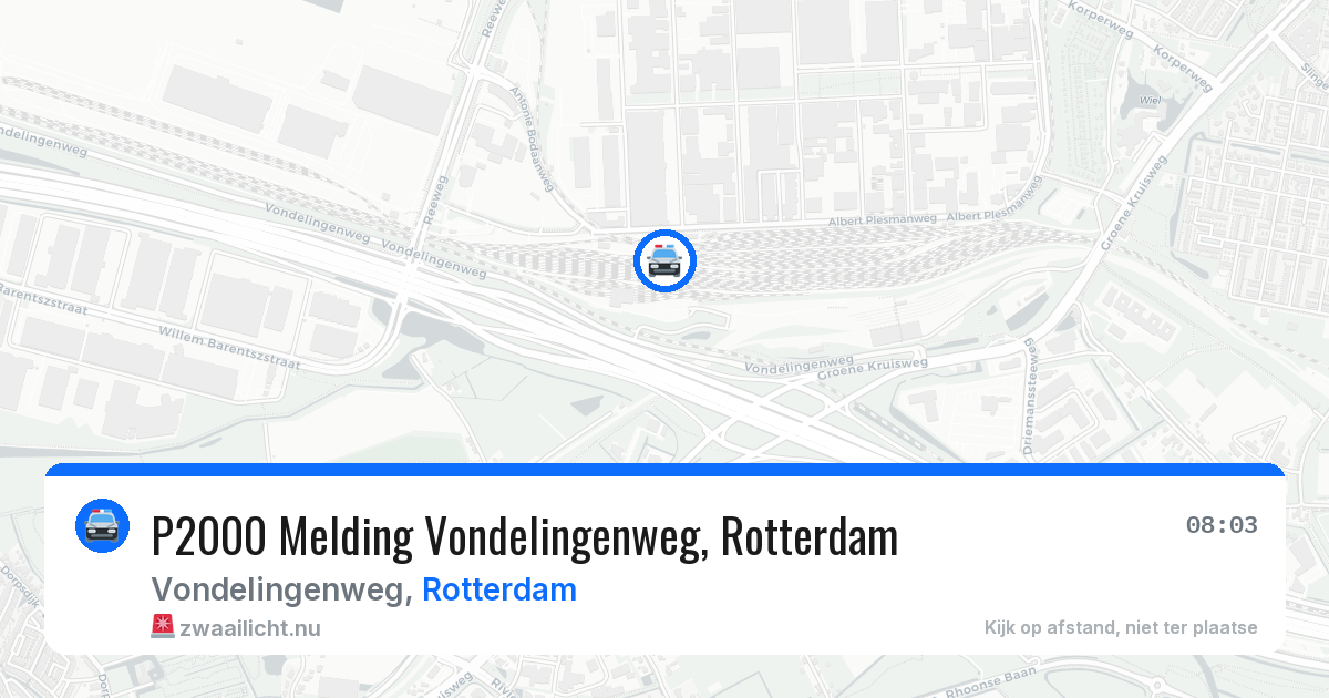 P2000 Melding Vondelingenweg, Rotterdam — 14 mei 2026