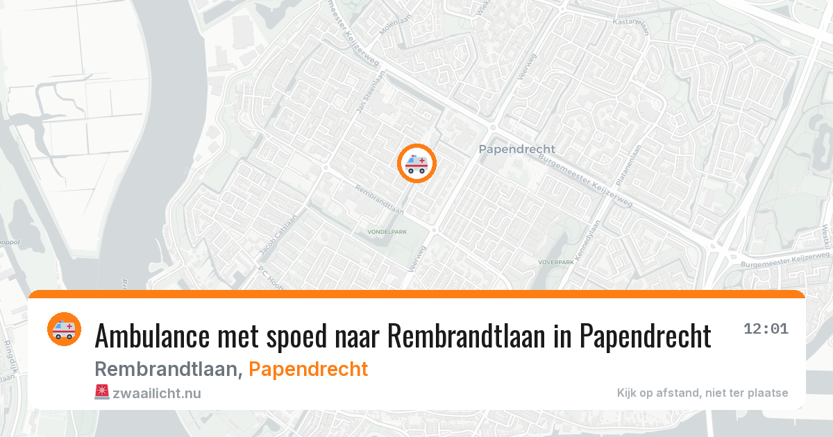 Ambulance met spoed naar Rembrandtlaan in Papendrecht — 25 jul 2026