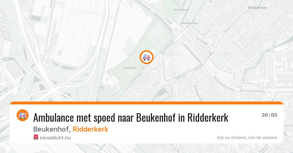 Ambulance met spoed naar Beukenhof in Ridderkerk — 23 jul 2026