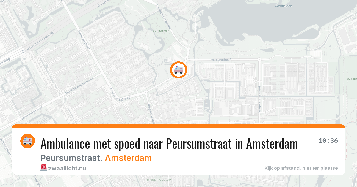 Ambulance met spoed naar Peursumstraat in Amsterdam — 25 jul 2026