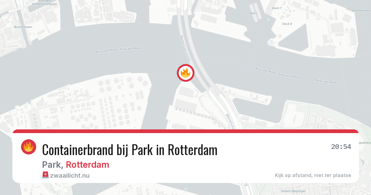 Containerbrand bij Park in Rotterdam — 31 mei 2026