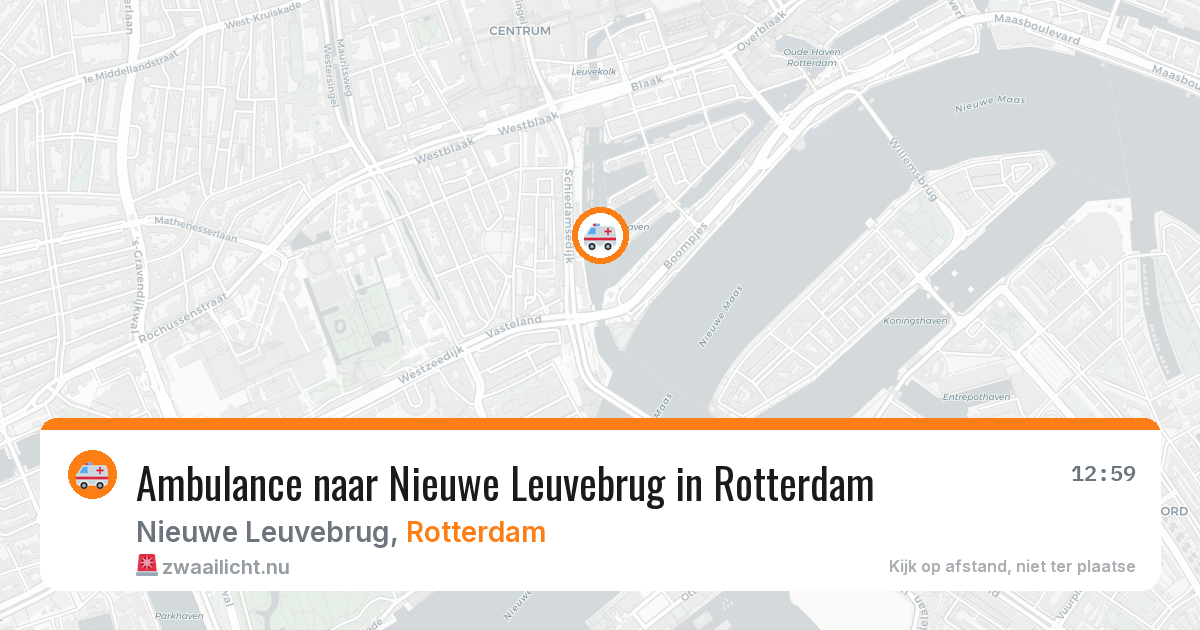 Ambulance naar Nieuwe Leuvebrug in Rotterdam — 8 jun 2026