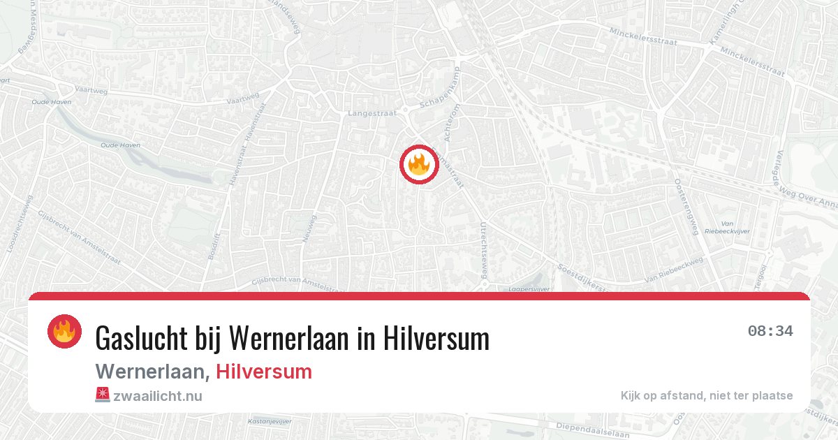 Gaslucht bij Wernerlaan in Hilversum — 26 mrt 2026
