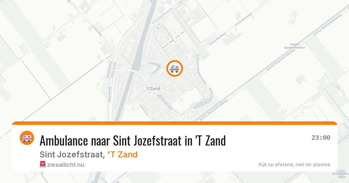 Ambulance naar Sint Jozefstraat in 'T Zand — 22 jul 2026