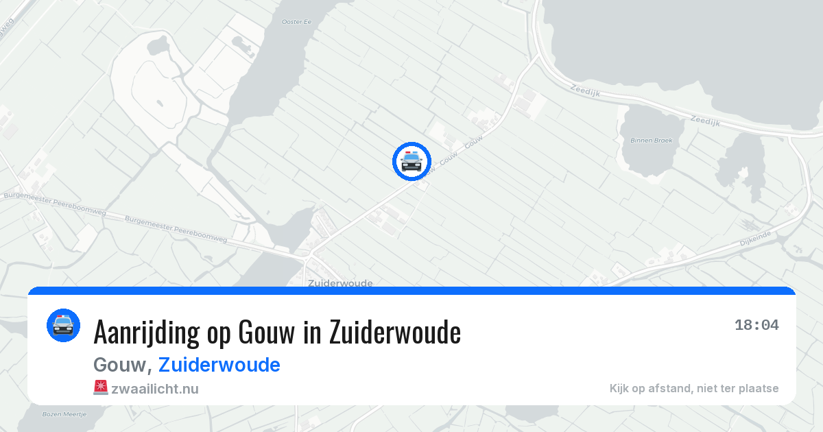 Aanrijding op Gouw in Zuiderwoude — 22 mrt 2026