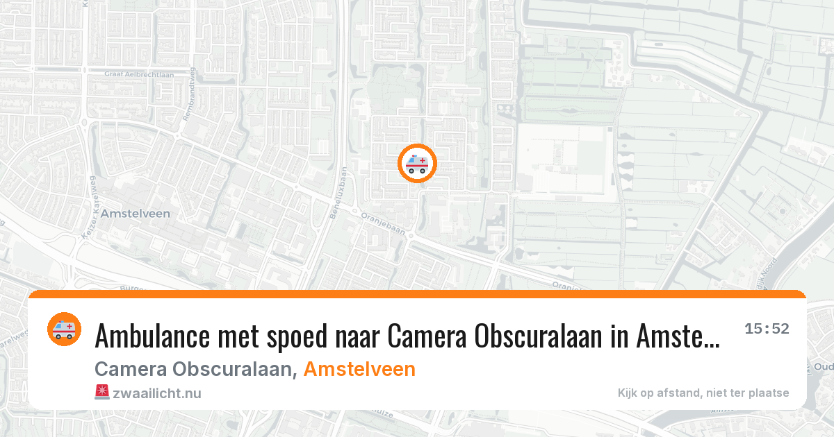 Ambulance met spoed naar Camera Obscuralaan in Amstelveen — 19 mei 2026