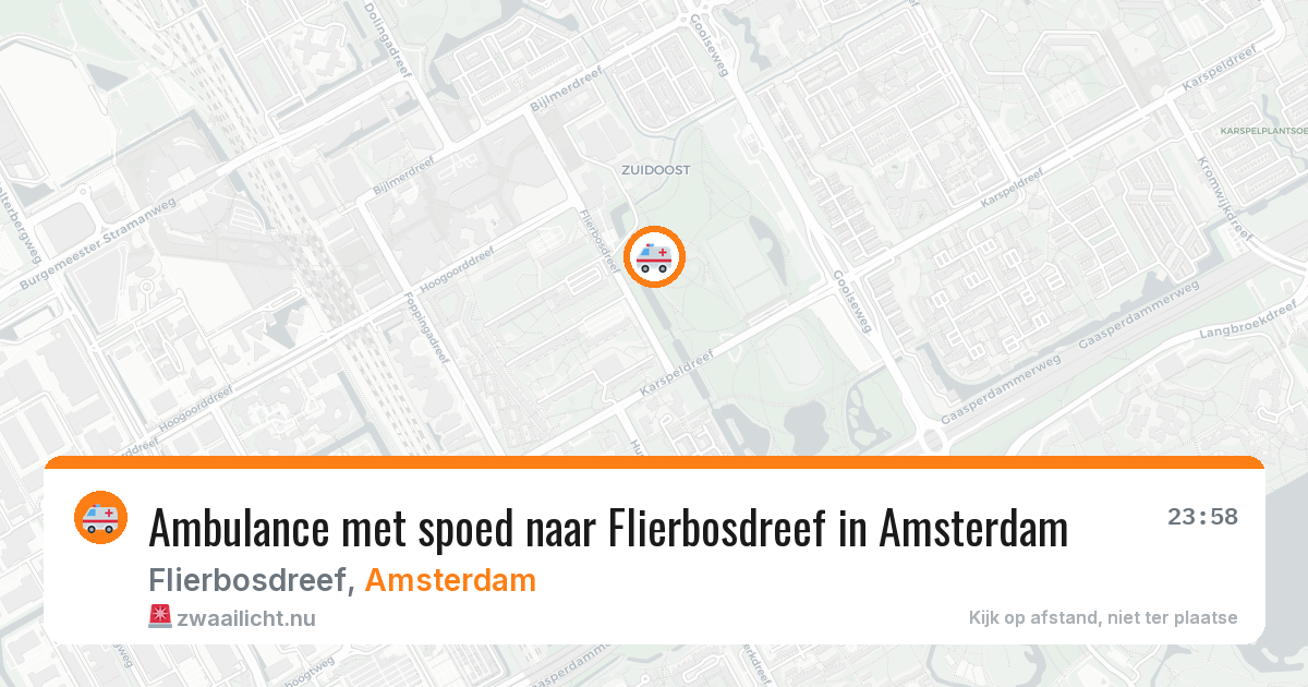 Ambulance met spoed naar Flierbosdreef in Amsterdam — 16 jul 2026