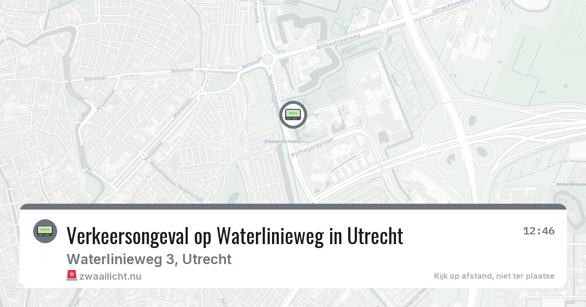 Verkeersongeval op Waterlinieweg in Utrecht — 12 mrt 2026