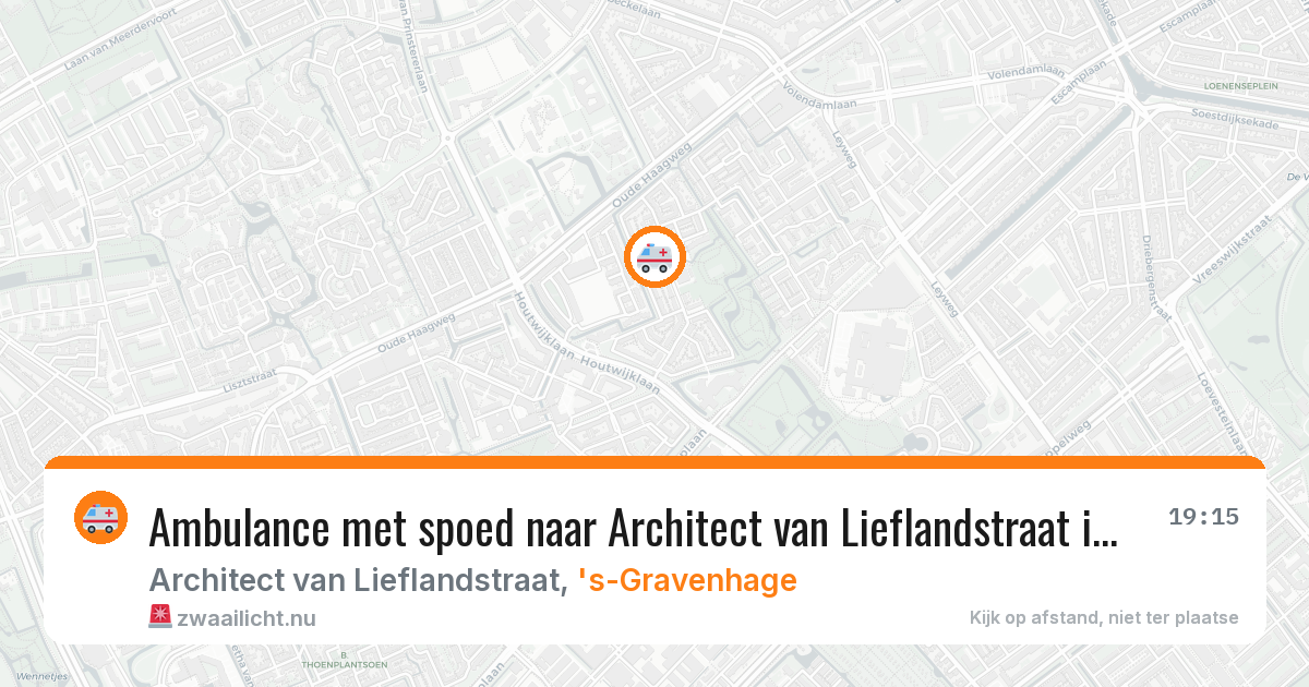 Ambulance met spoed naar Architect van Lieflandstraat in 's-Gravenhage — 24 jul 2026