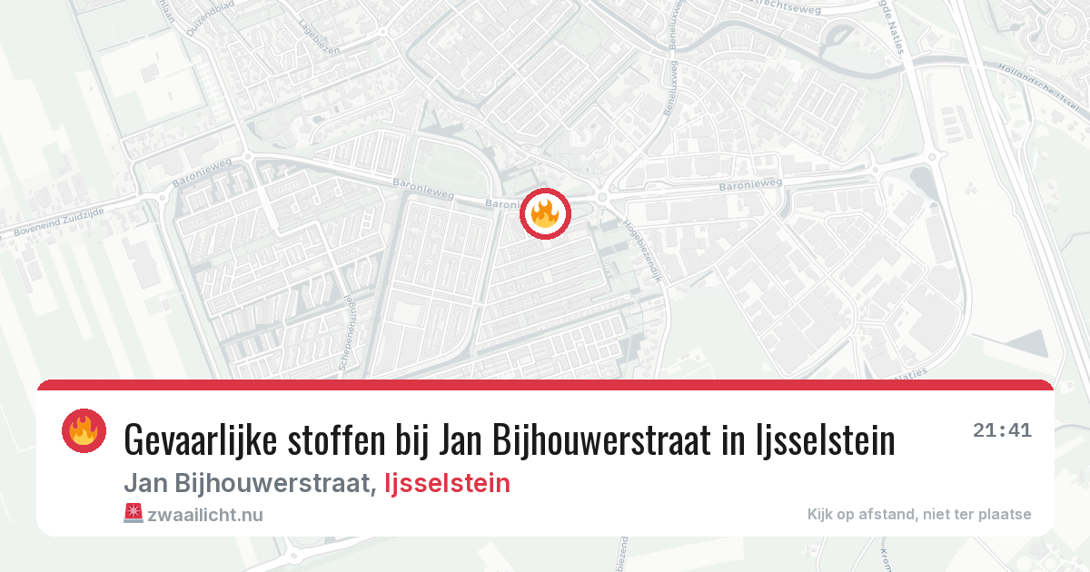 Gevaarlijke stoffen bij Jan Bijhouwerstraat in Ijsselstein — 10 jul 2026