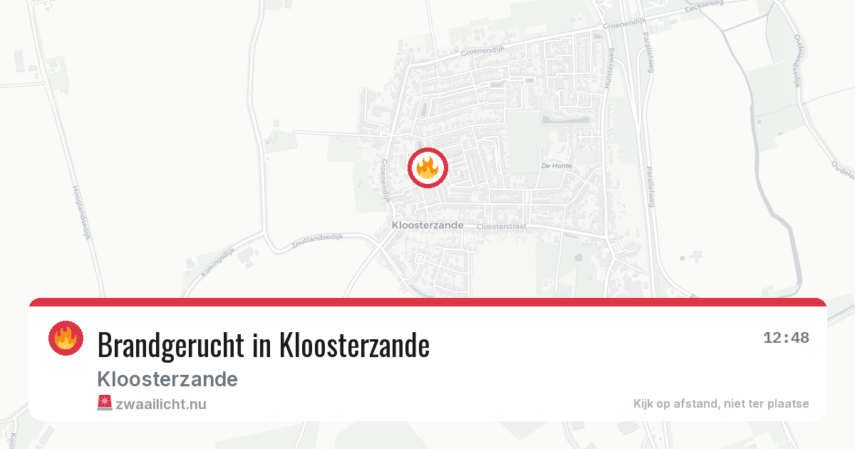 Brandgerucht in Kloosterzande — 27 apr 2026