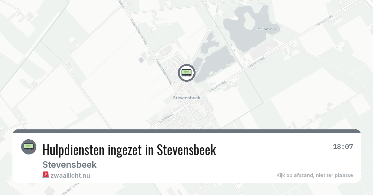 Hulpdiensten ingezet in Stevensbeek — 9 mei 2026 | 🚨 Zwaailicht.nu
