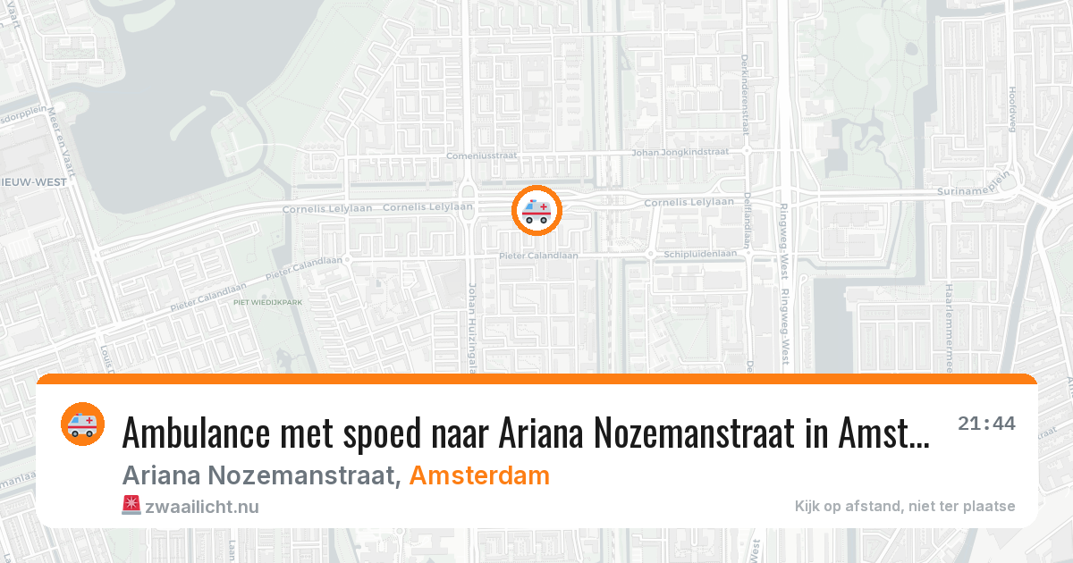 Ambulance met spoed naar Ariana Nozemanstraat in Amsterdam — 7 jun 2026