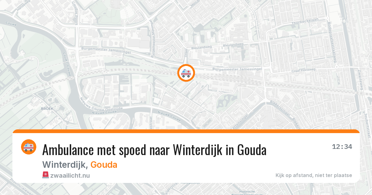 Ambulance met spoed naar Winterdijk in Gouda — 19 mrt 2026