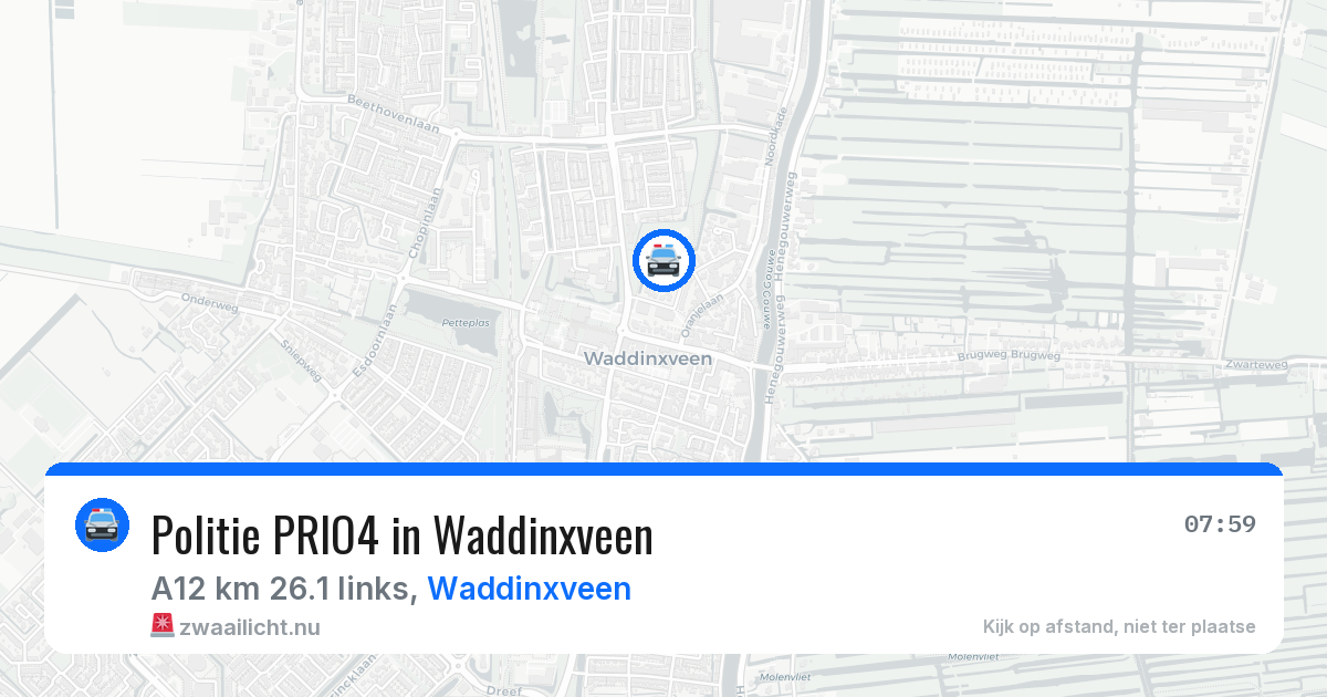 Politie PRIO4 in Waddinxveen — 20 jul 2026 | 🚨 Zwaailicht.nu