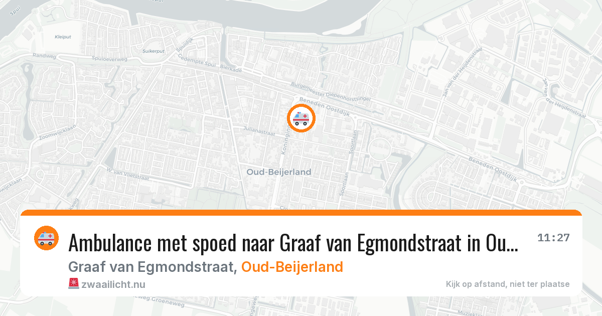 Ambulance met spoed naar Graaf van Egmondstraat in Oud-Beijerland — 14 jul 2026