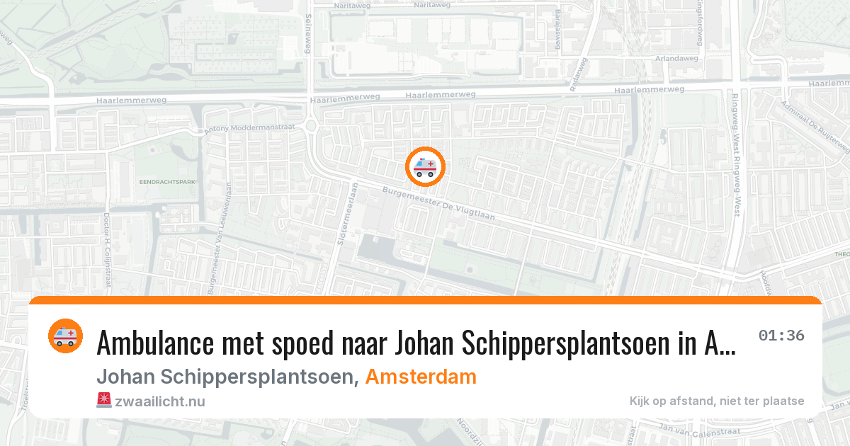 Ambulance met spoed naar Johan Schippersplantsoen in Amsterdam — 14 mei 2026