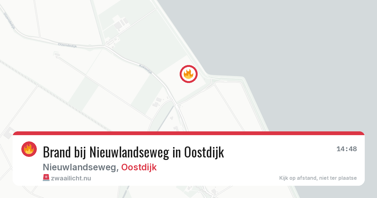 Brand bij Nieuwlandseweg in Oostdijk — 13 jul 2026