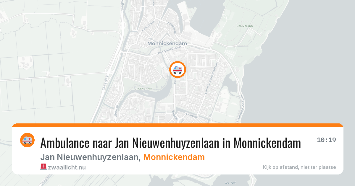 Ambulance naar Jan Nieuwenhuyzenlaan in Monnickendam — 21 jul 2026