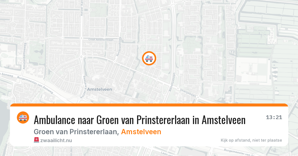 Ambulance naar Groen van Prinstererlaan in Amstelveen — 25 jul 2026