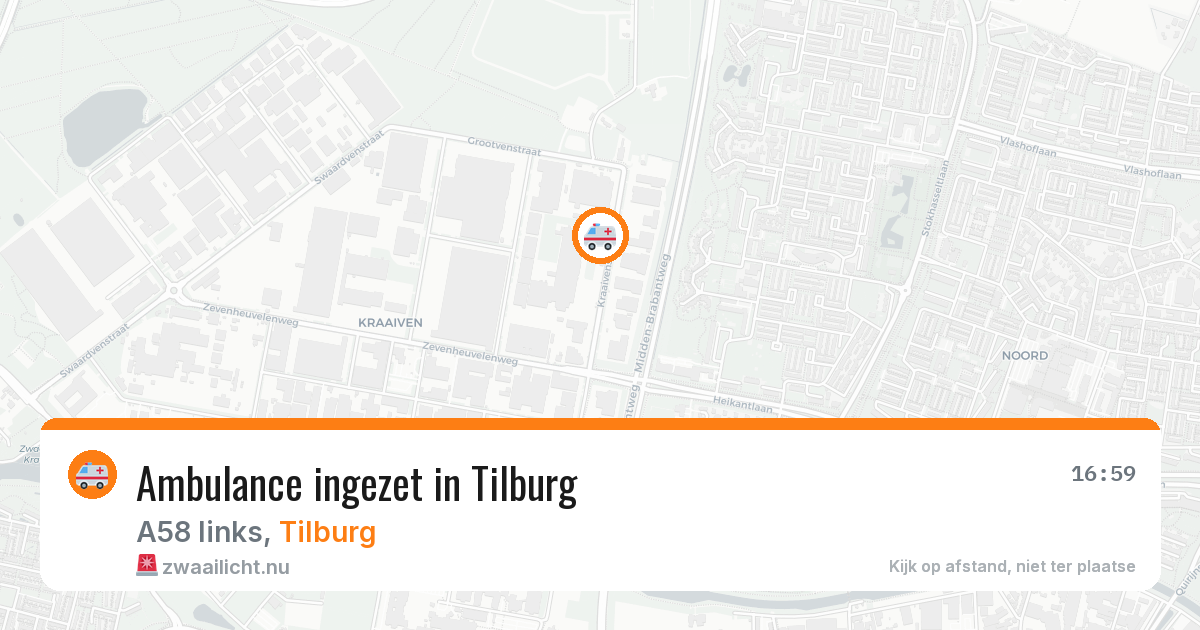 Ambulance ingezet in Tilburg — 11 jul 2026 | 🚨 Zwaailicht.nu