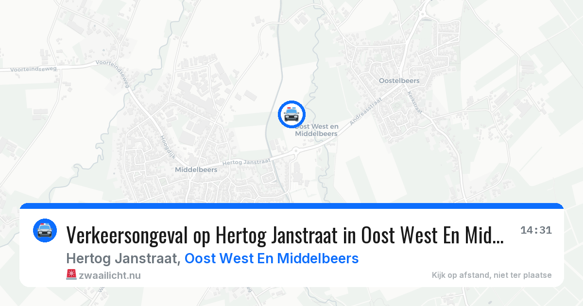 Verkeersongeval op Hertog Janstraat in Oost West En Middelbeers — 24 feb 2026