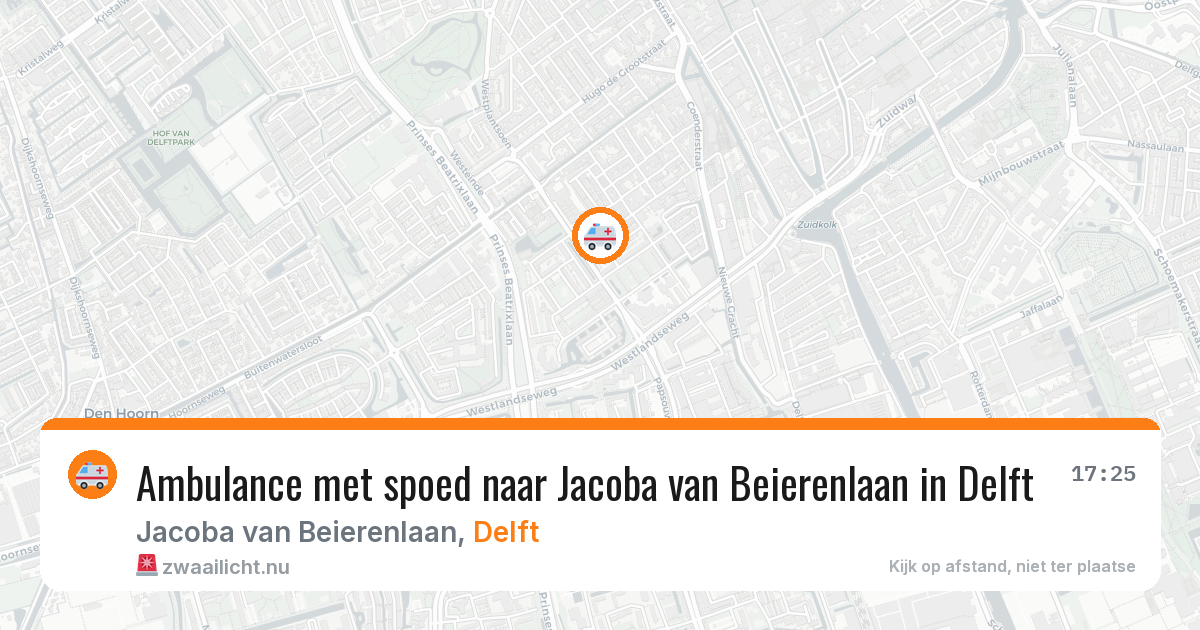 Ambulance met spoed naar Jacoba van Beierenlaan in Delft — 16 jul 2026