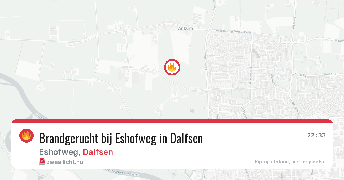 Brandgerucht bij Eshofweg in Dalfsen — 24 jul 2026
