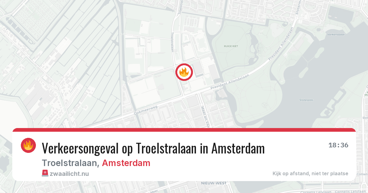 Verkeersongeval op Troelstralaan in Amsterdam — 27 apr 2026