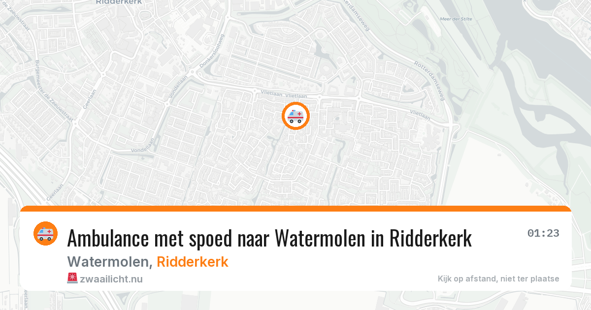 Ambulance met spoed naar Watermolen in Ridderkerk — 6 mei 2026