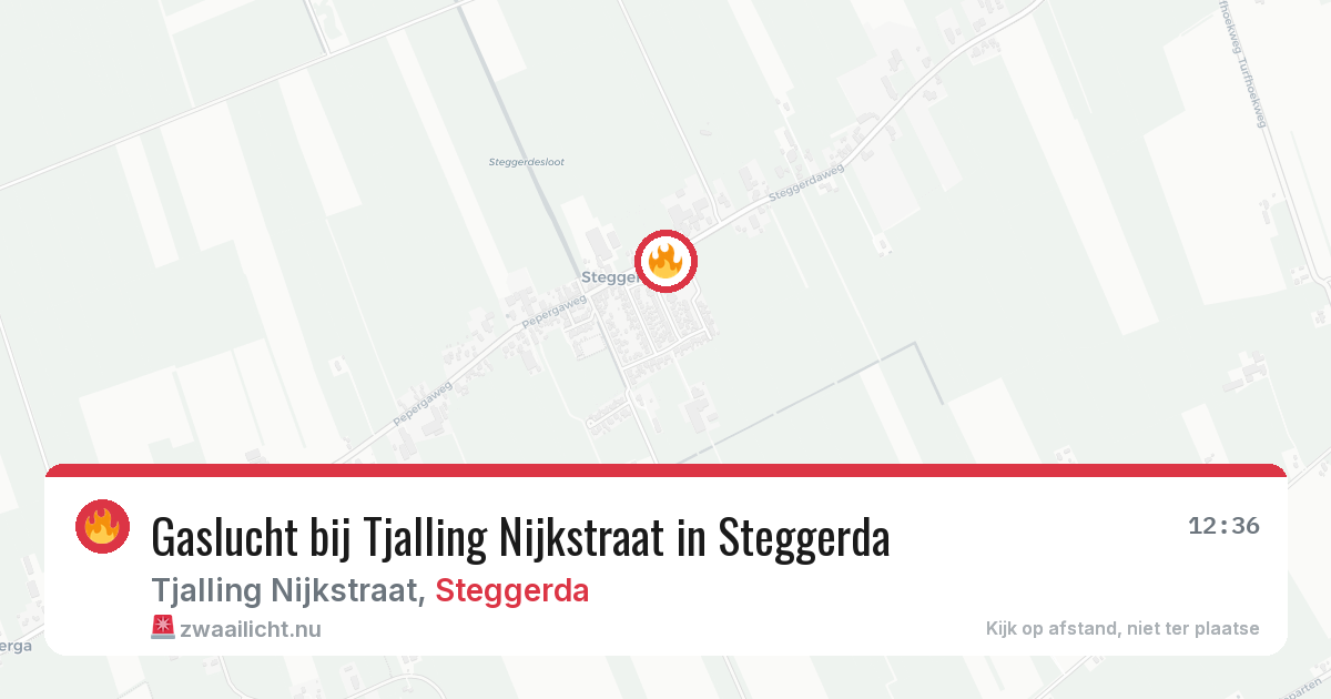 Gaslucht bij Tjalling Nijkstraat in Steggerda — 20 apr 2026