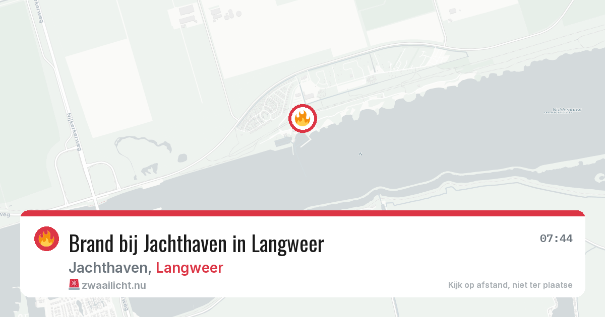 Brand bij Jachthaven in Langweer — 13 jul 2026