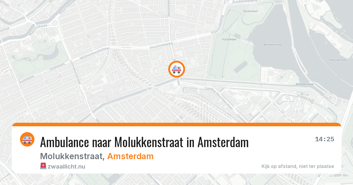 Ambulance naar Molukkenstraat in Amsterdam — 16 mei 2026