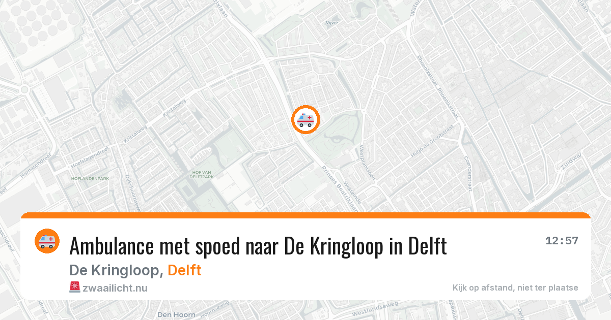 Ambulance met spoed naar De Kringloop in Delft — 3 jun 2026