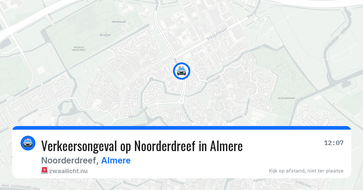 Verkeersongeval op Noorderdreef in Almere — 15 mei 2026