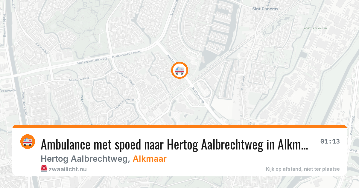 Ambulance met spoed naar Hertog Aalbrechtweg in Alkmaar — 15 jul 2026