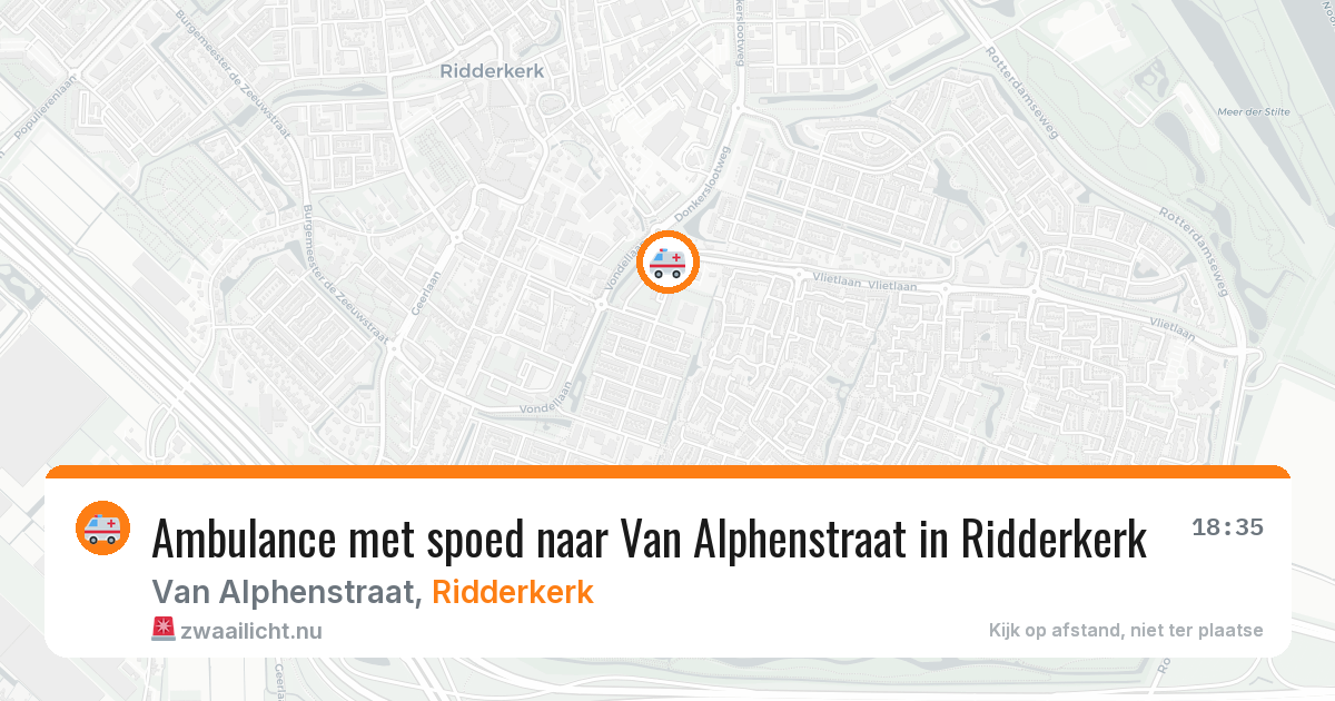 Ambulance met spoed naar Van Alphenstraat in Ridderkerk — 13 jul 2026