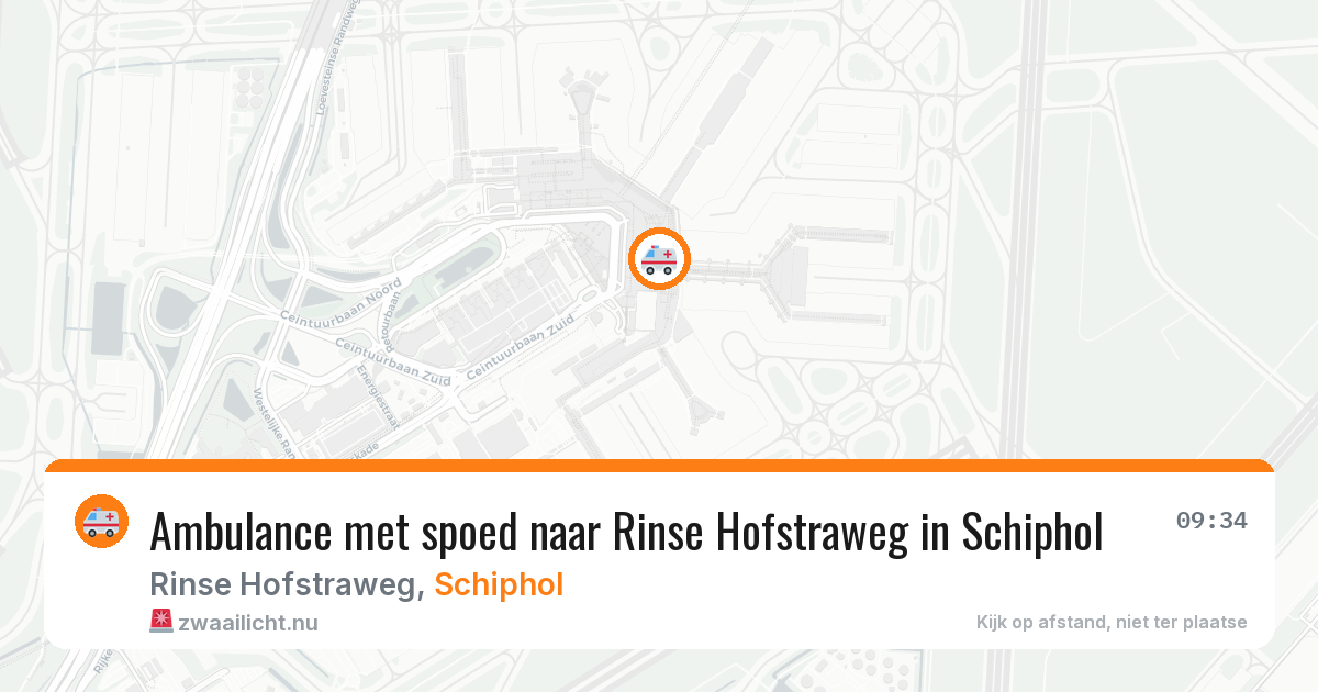 Ambulance met spoed naar Rinse Hofstraweg in Schiphol — 19 jul 2026
