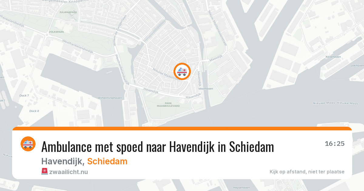 Ambulance met spoed naar Havendijk in Schiedam — 16 jul 2026
