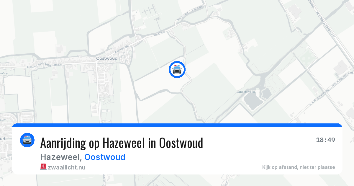 Aanrijding op Hazeweel in Oostwoud — 4 jul 2026