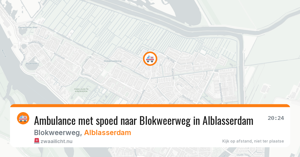 Ambulance met spoed naar Blokweerweg in Alblasserdam — 22 mrt 2026