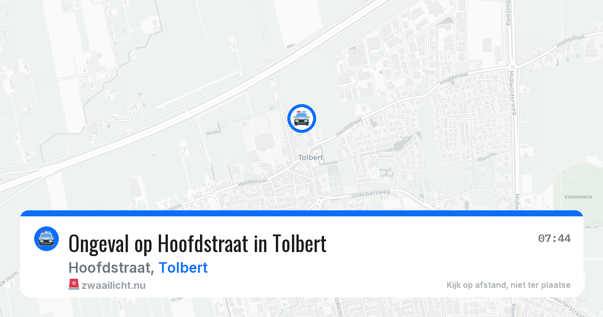 Ongeval op Hoofdstraat in Tolbert — 13 mei 2026