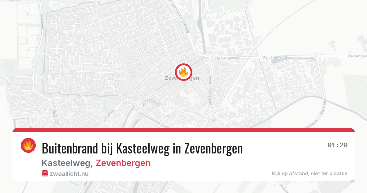 Buitenbrand bij Kasteelweg in Zevenbergen — 11 jul 2026