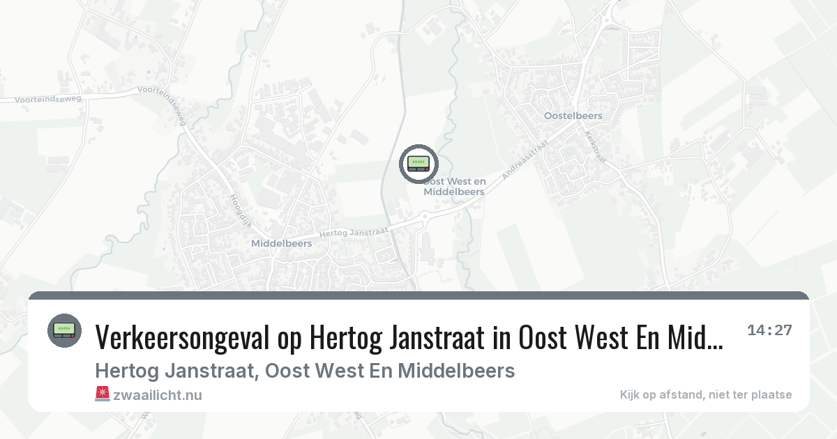 Verkeersongeval op Hertog Janstraat in Oost West En Middelbeers — 24 feb 2026