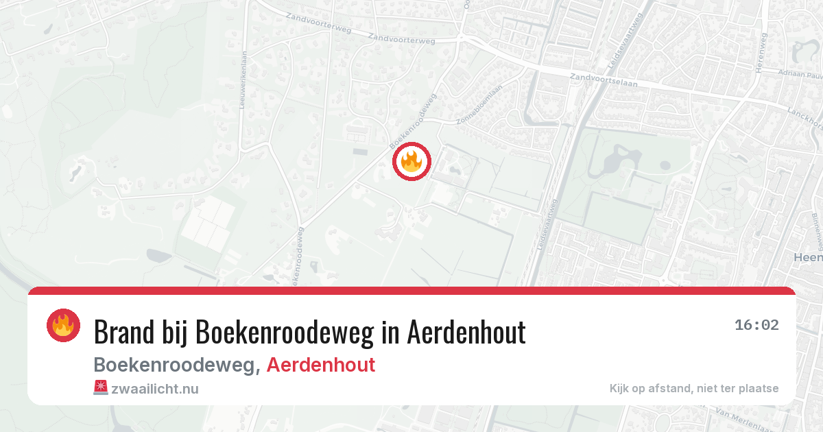 Brand bij Boekenroodeweg in Aerdenhout — 22 feb 2026