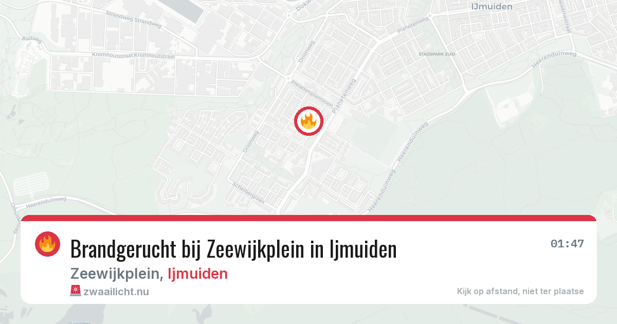Brandgerucht bij Zeewijkplein in Ijmuiden — 27 mei 2026