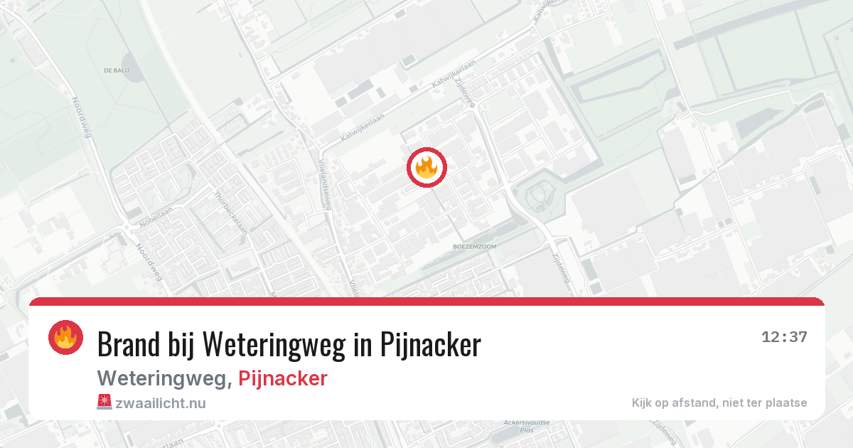 Brand bij Weteringweg in Pijnacker — 6 mei 2026