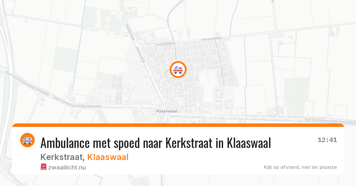 Ambulance met spoed naar Kerkstraat in Klaaswaal — 8 mei 2026